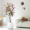 4.9ft Bougainvillea Artificial Tree with Flowers and Leaves in Pot, Realistic Fake Bougainvillea Tree for Home Office Decor - 3 of 4