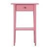 HomeStock Pink Nightstand 28x18x14 Stylish Bedside Table with Cheerful Finish, Compact Drawer Storage and Sleek Contemporary Look - 3 of 4