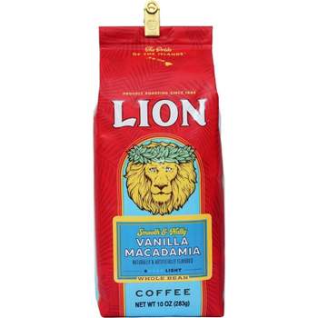 Lion Coffee Vanilla Macadamia Medium Roast Whole Bean Coffee - 10oz