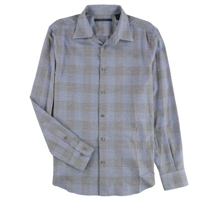 Perry Ellis Mens Plaid Button Up Shirt
