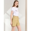 Allegra K Women's Cargo High Waist Boyfriend Slant Pocket Cotton Shorts - 4 of 4