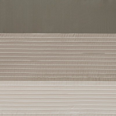 Ivory and Taupe Faux Silk Light-Filtering Curtain Panel