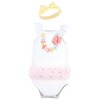 Little Treasure Baby Girl Sleeveless Bodysuit and Headband Set, Hawaiian - image 3 of 4