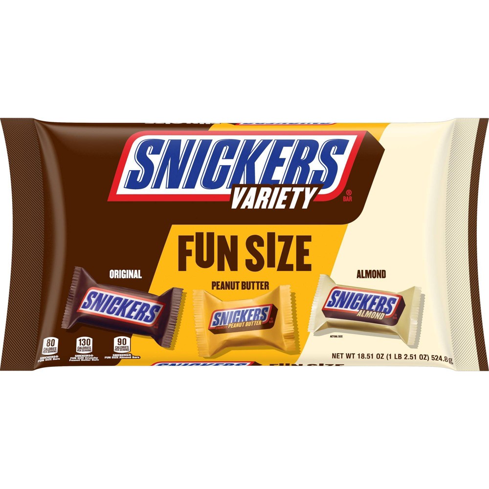 UPC 040000482284 product image for Snickers Halloween Chocolate Variety Pack Fun Size - 18.51oz | upcitemdb.com