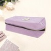 Unique Bargains Corduroy Rectangular Letter Makeup Bag Pink Purple 1 Pc - 3 of 4