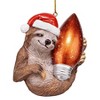 Design Toscano Santa's Holiday Season Sloth Christmas Ornament: Set of Three - 4 of 4