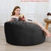 Bean Bag Chair 4FT Round Beanbag w/ Velvet Cover, Big Bean Bags Furniture for Living Room Gaming Chair Sofa Couch - 2 of 4