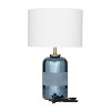 Modern Ceramic Table Lamp Blue - Olivia & May: No Assembly, Cotton Shade, Ceramic Body, Toggle Switch - image 4 of 4