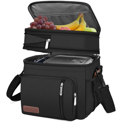 Lunch Bag Lunch Box for Men Women, Double Deck Leakproof Insulated Soft Large