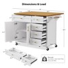 52" Kitchen Island with Drop Leaf & Embossed Texture, Rolling Cart with Spice/Towel Racks, 2 Doors, 5 Drawers, Adjustable Shelf - 3 of 3