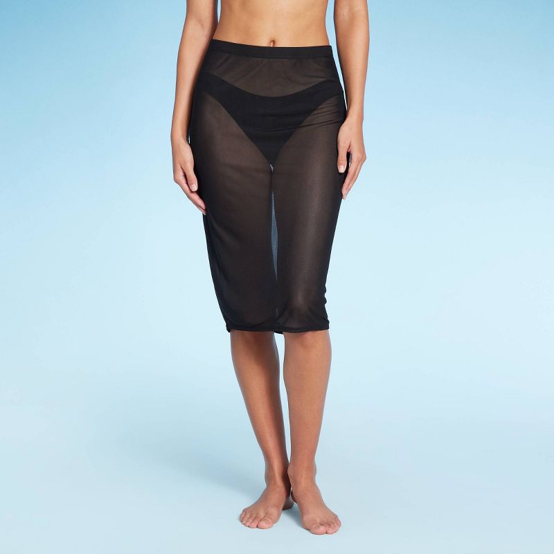 Women's Mesh Cover Up Midi Skirt - Wild Fable™, 1 of 7