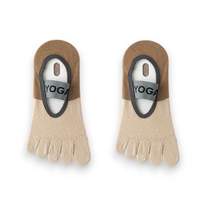 Anna-Kaci 3 Pairs Women's Cotton Sports Five Toe Anti Slip Fitness Yoga Socks with Elastic Strap - 1 of 3