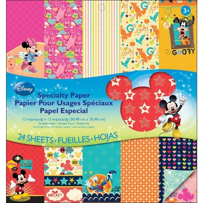 EK Disney Specialty Paper Pad 12"X12" 24/Pkg-Mickey Family, 12 Designs/2 Each