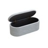 CAVINAS Modern Oval Chenille Ottoman Bench with Internal Storage,Upholstered Fabric Storage Bench for Bedroom,Living Room - 3 of 4