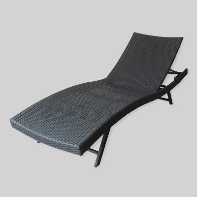 Kauai Wicker Chaise Lounge - Gray - Christopher Knight Home