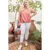 Slickblue Women's Plus Size Cami Top, Surplice Front and Shirred Back, Sleeveless Style in Terracotta, 1XL-3XL - 3 of 4