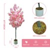 5Ft Pink Cherry Blossom Tree in Nursery Pot, Realistic Tall Wishing Tree Fake Cherries Fake Flower, Indoor Outdoor Pink Large Plants Home Office - 2 of 4