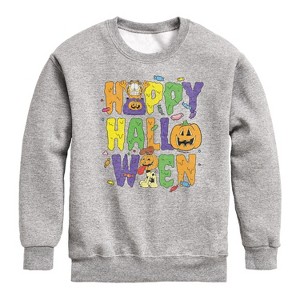 Boys' - Garfield - Happy Halloween Icons Graphic Long Sleeve Fleece Sweatshirt - 1 of 4