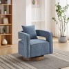 CAVINAS 29.1" Swivel Accent Chair with Weathered Base,360° Rotating Open Back Club Chair,Arm Chair for Living Room,Nursery - 4 of 4