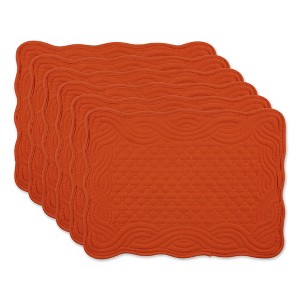 DII Quilted Farmhouse Placemat Set, Pumpkin Spice, 13x18" - 1 of 4