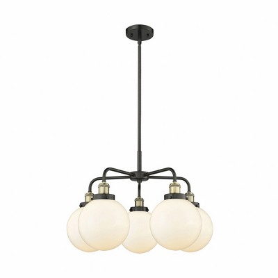 Beacon - 5 Light Stem Hung Chandelier In Art Deco Style-17.38 Inches Tall and 26 Inches Wide