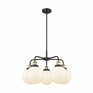Beacon - 5 Light Stem Hung Chandelier In Art Deco Style-17.38 Inches Tall and 26 Inches Wide - 1 of 1