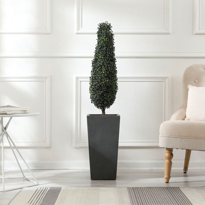 Modern Square Tapered Outdoor-Indoor Planter in Sleek Gray