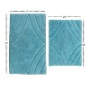 Knightsbridge Stylish And Comfortable Traditional Diamond Design 2 PC Cotton Bath Rug Set 20"x30" & 24"x40" Stone - 3 of 4