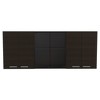 Wall Cabinet 24" H, four Doors, with two internal Shelves and internal plate and glass organizer, two Storage Shelves with two glass Doors, Black - 3 of 4