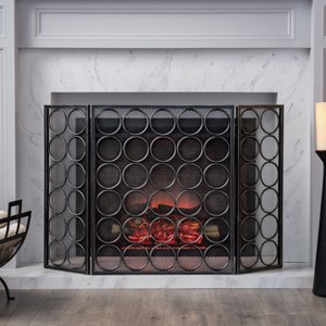 NicBex Lattice Fireplace Screen Fireplace Cover Large Double Panel with Hinged Doors for Living Room - 1 of 4