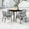 vidaXL Patio Dining Set Outdoor Garden Seat - Gray - 5 Piece 31.5" Table Length - 2 of 4