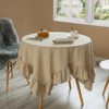 Deerlux 100% Pure Linen Washable Tablecloth with Ruffle Trim - 2 of 4