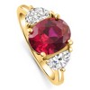 Pompeii3 Oval Ruby & Half Moon Diamond Ring 14k Yellow Gold Lab Created - 3 of 4