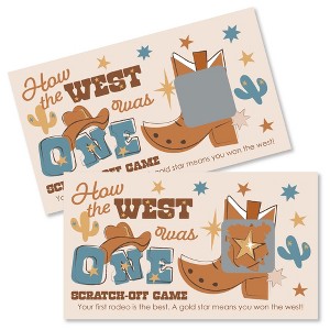 Big Dot of Happiness My First Rodeo - Little Cowboy 1st Birthday Party Game Scratch Off Cards - 22 Count - 1 of 4