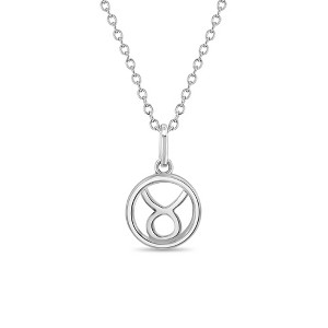 Girls' Zodiac Medal Sterling Silver Necklace - In Season Jewelry - 1 of 3