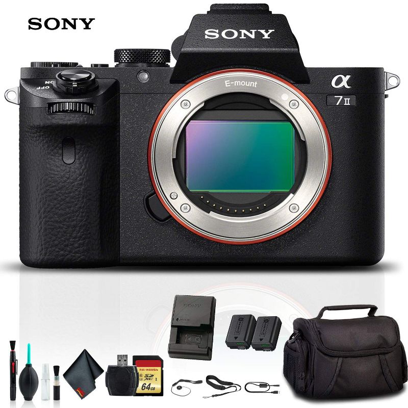 Sony Alpha a7 II Mirrorless Camera ILCE7M2/B with Soft Bag, 64GB Memory Card, Card Reader, Plus Essential Accessories, 1 of 5