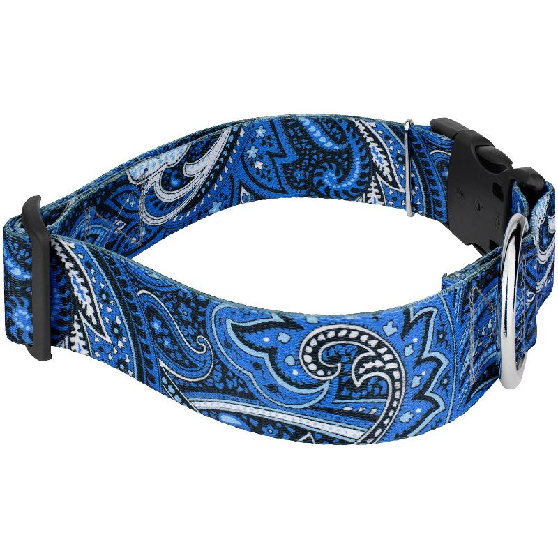 Country Brook Petz 1 1/2 Inch Deluxe Blue Paisley Dog Collar, 4 of 6