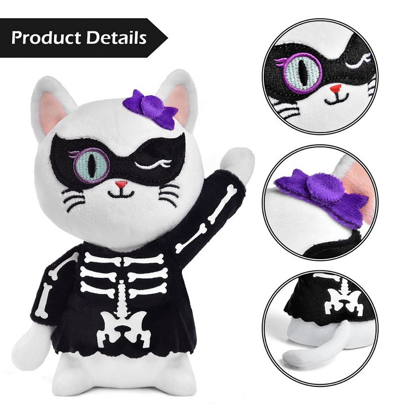 Fun Little Toys Halloween Plush Cat (Skeleton), 4 of 9