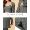 cheibear Women's 3pcs Knit Lounge Sleepwear Pants Shrug Cardigan  Pajama Set - 4 of 4
