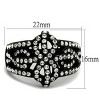 Slickblue Women’s Ornate Pave Ring, Black Stainless Steel with Clear Synthetic Crystals, Modern Style, Size 5–10 - 2 of 4