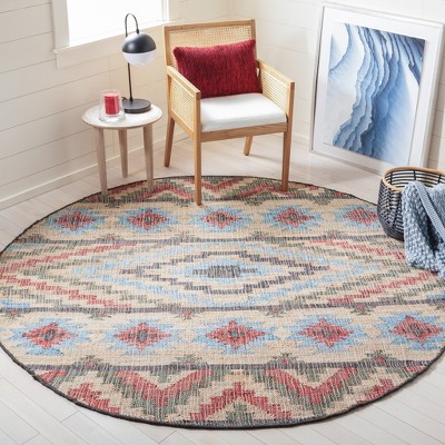 Natural Red Wool Handmade Flat Woven 6' x 9' Area Rug