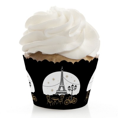 Big Dot of Happiness Stars Over Paris - Parisian Themed Party Decorations - Party Cupcake Wrappers - Set of 12