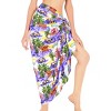 HAPPY BAY Women's Beach Bikini Swimwear Cover Up Wrap Skirt Summer Wraps Beachwear Sarong Coverups Swimsuits for Women One Size Purple,Tree - 3 of 4