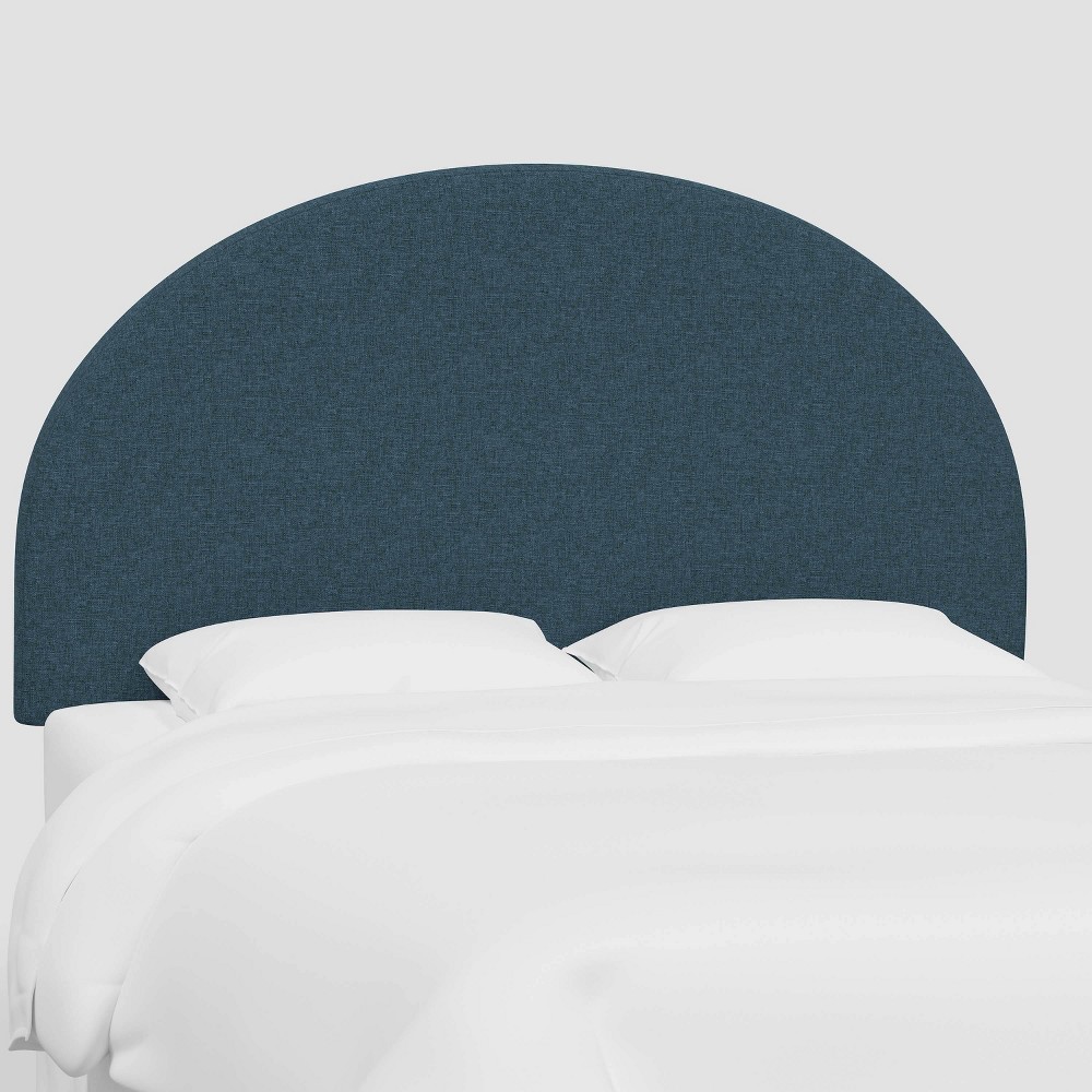 Photos - Bed Frame Adaline California King Size Size Upholstered Half-Moon Headboard in Textured Linen Navy - Threshold™