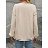 Clearlove Women's Round Neck Pocket Casual Pullover Sweatshirt Tunic Long Sleeve Crewneck Sweatshirts - 4 of 4