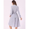 INSPIRE CHIC Women's Floral Print Long Sleeve Back Tie Flowy Midi Boho Dress - 4 of 4