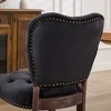 Kumasinova French Upholstered Velvet Dining Chairs, Set of 2 Vintage Tufted Kitchen Chairs with Hand-Pulled Buckles, High Back Dining Room Chairs - 3 of 4