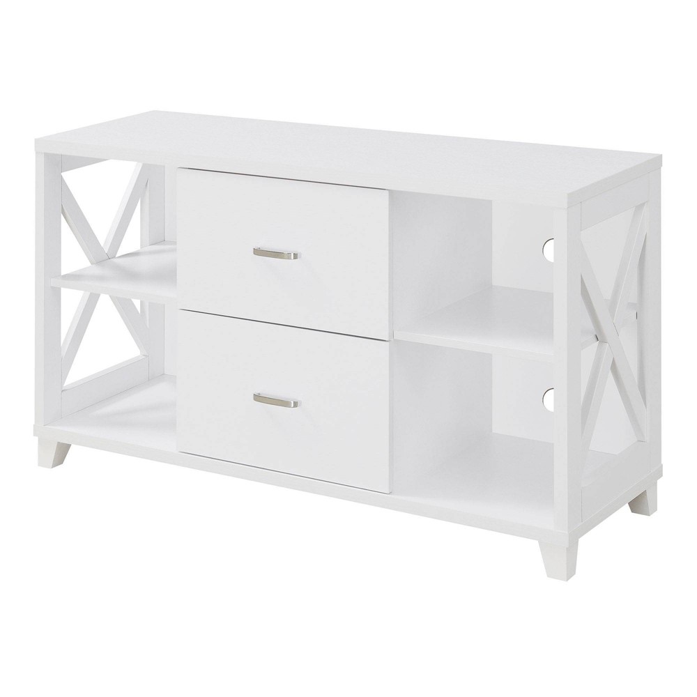 Photos - Mount/Stand Oxford Deluxe 2 Drawers TV Stand for TVs up to 52" White - Breighton Home: