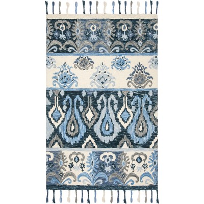 5'x8' Shapes Hooked Area Rug Blue/Ivory - Safavieh