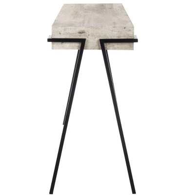 Lux Transitional Black & White Rectangular Console Table with Iron Legs